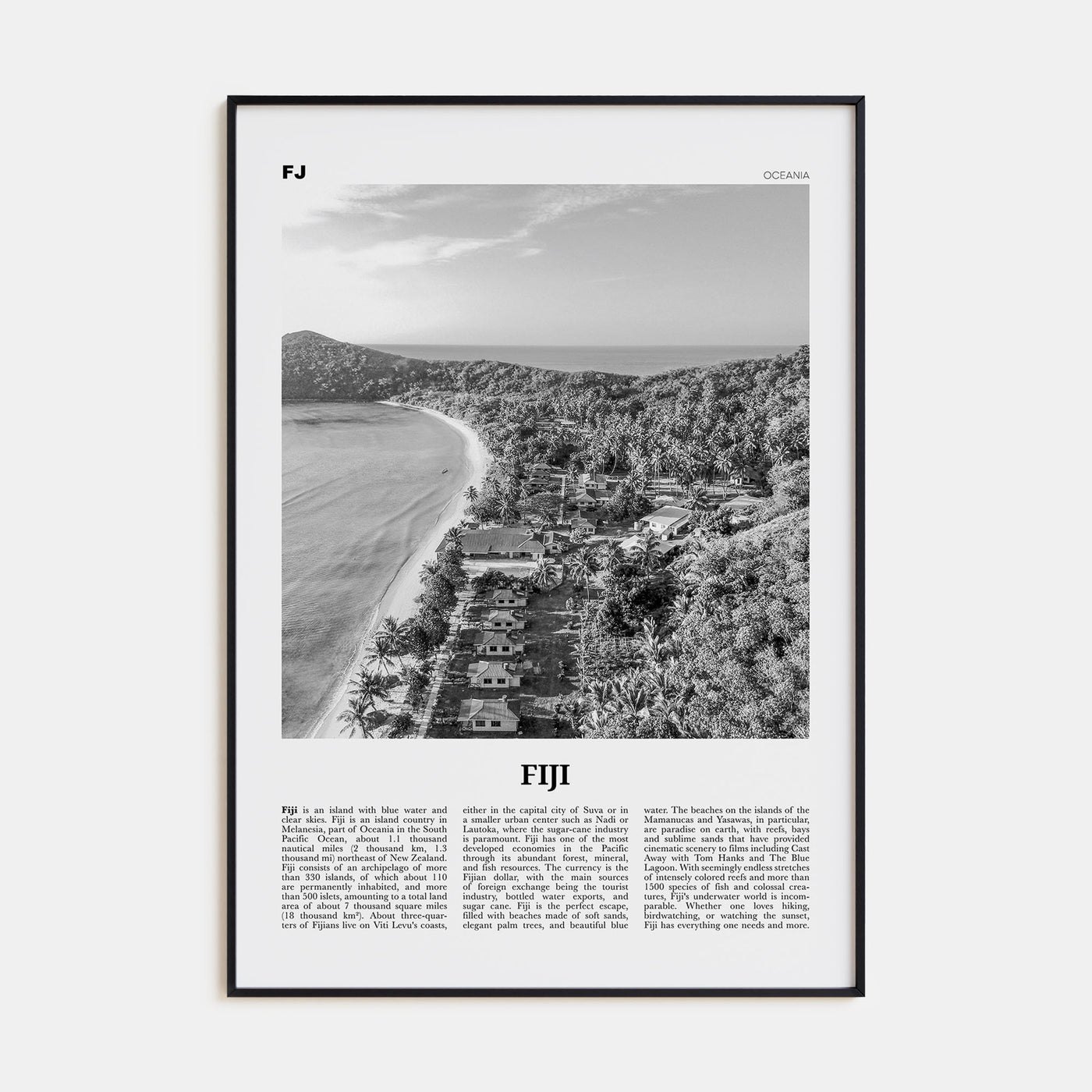 Fiji Travel B&W No 2 Poster