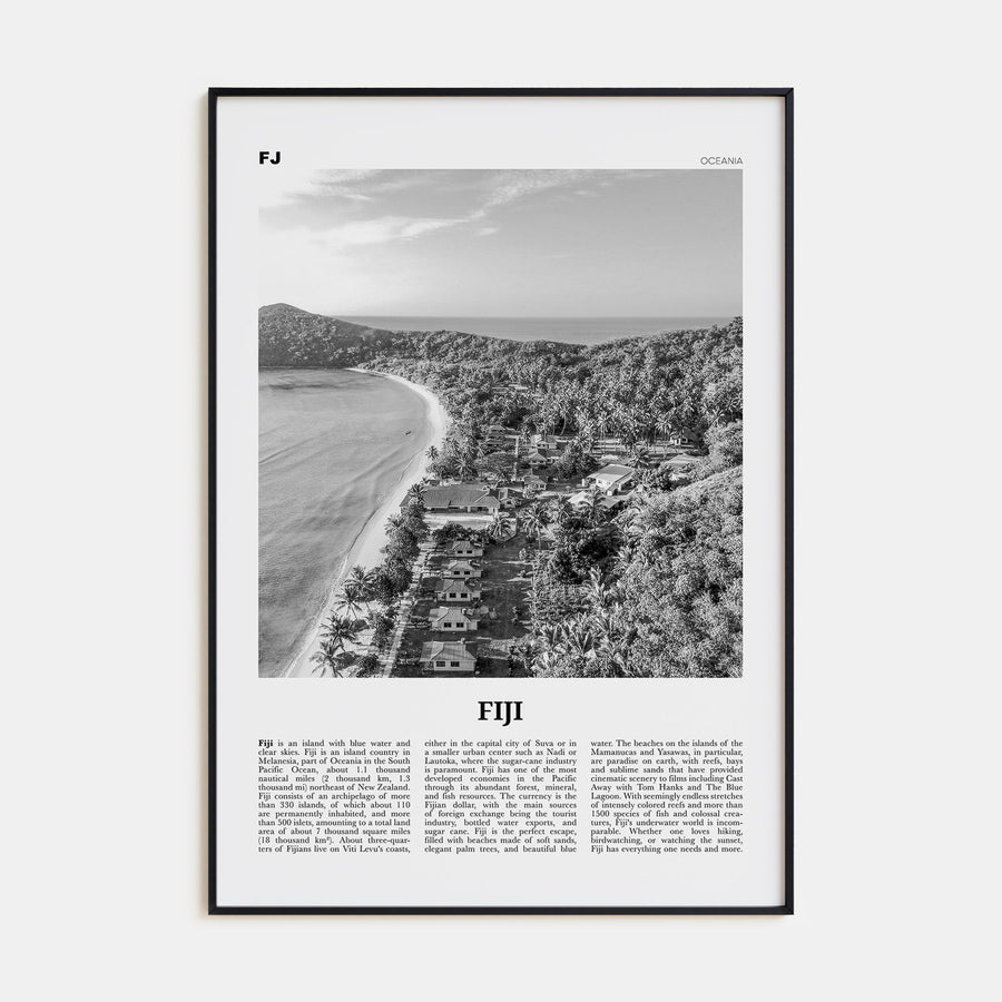 Fiji Travel B&W No 2 Poster