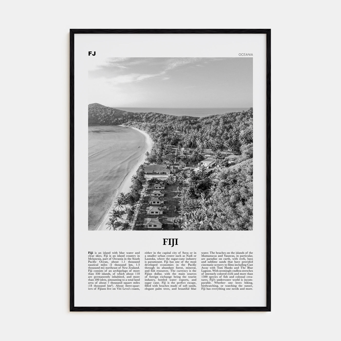 Fiji Travel B&W No 2 Poster
