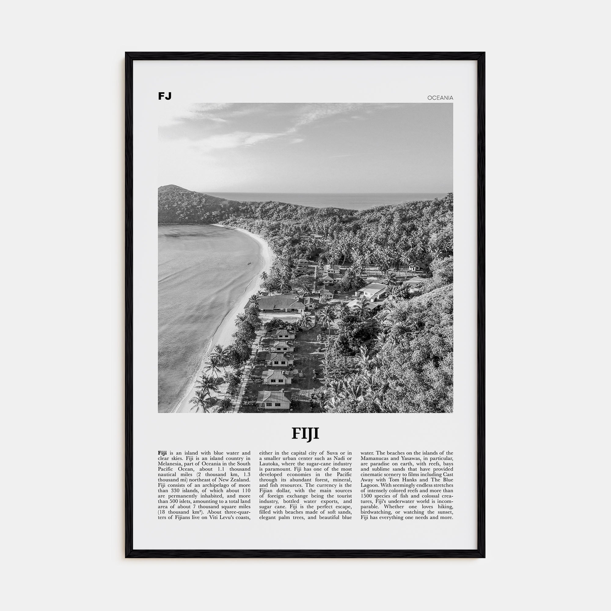 Fiji Travel B&W No 2 Poster