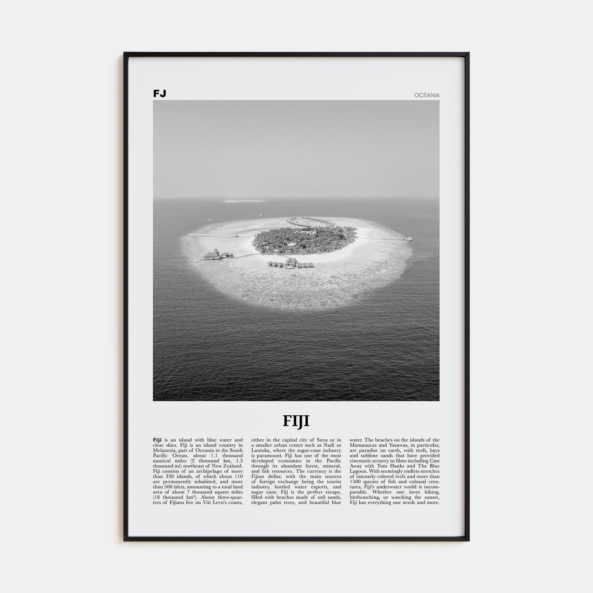 Fiji Travel B&W No 3 Poster