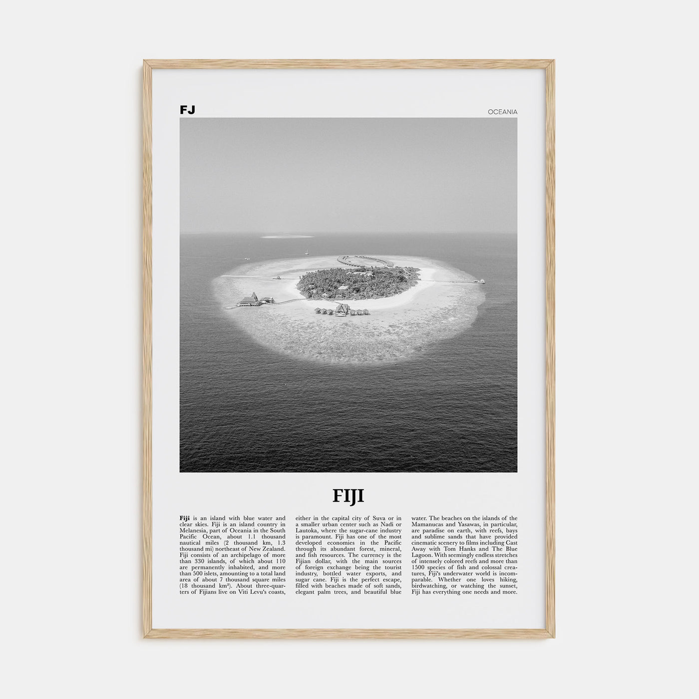 Fiji Travel B&W No 3 Poster