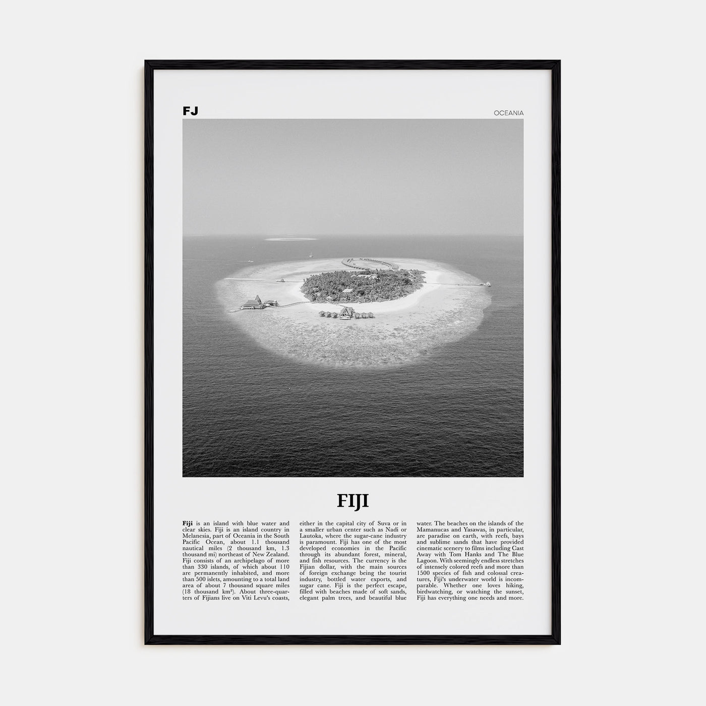Fiji Travel B&W No 3 Poster