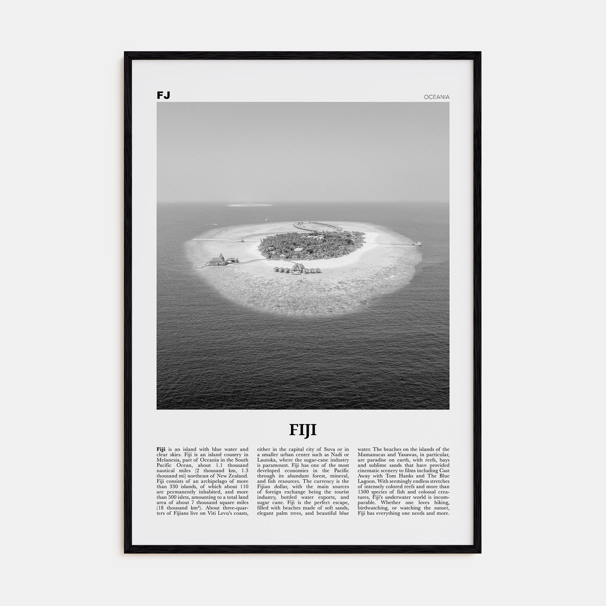 Fiji Travel B&W No 3 Poster