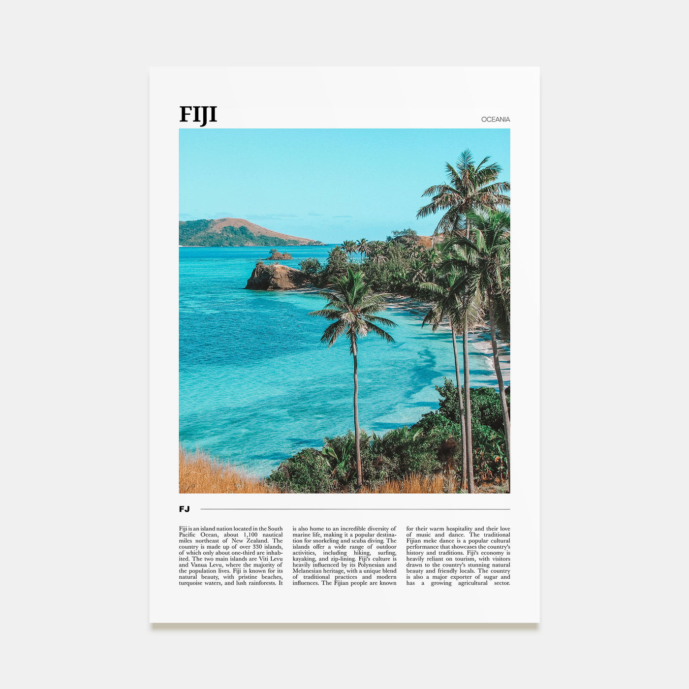 Fiji Travel Color Poster