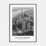 Financial District, New York City Portrait B&W Poster