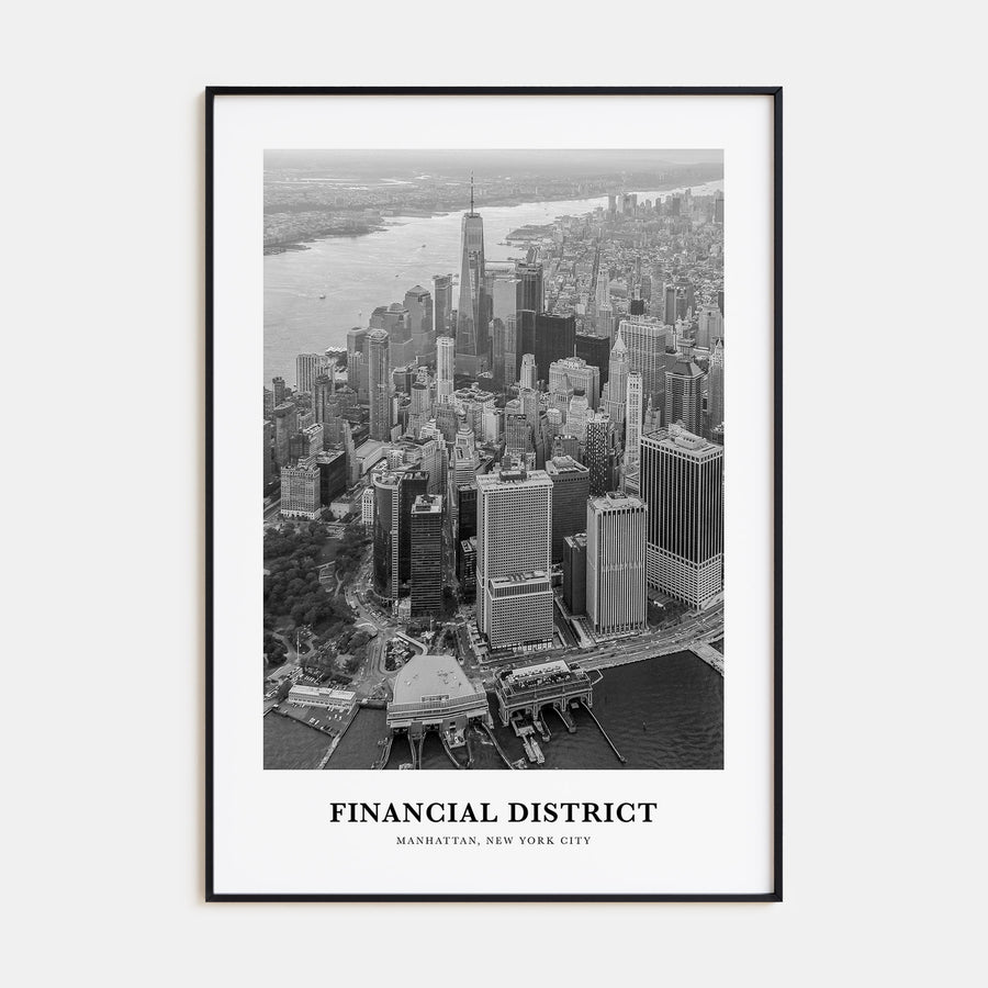 Financial District, New York City Portrait B&W Poster