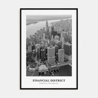 Financial District, New York City Portrait B&W Poster