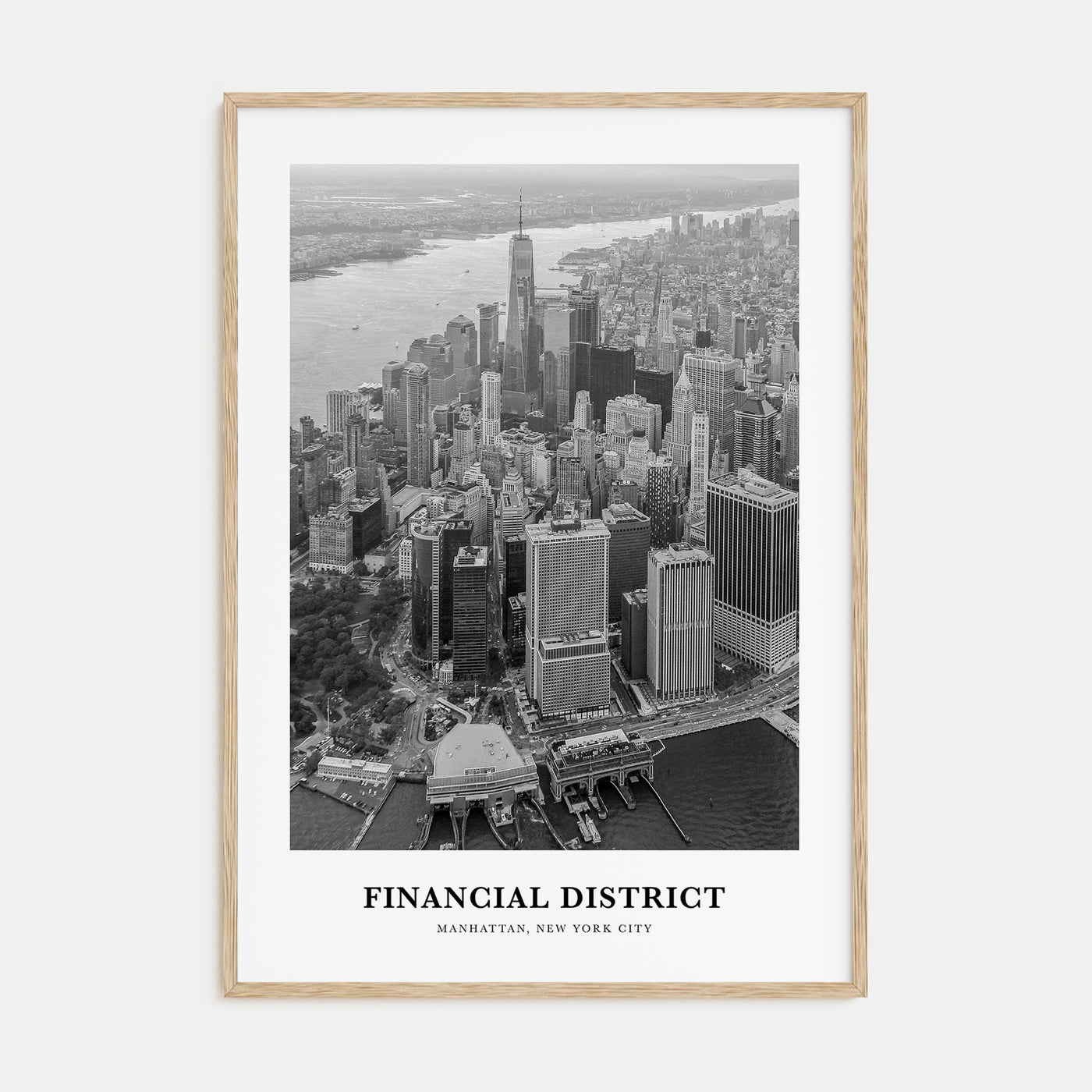 Financial District, New York City Portrait B&W Poster