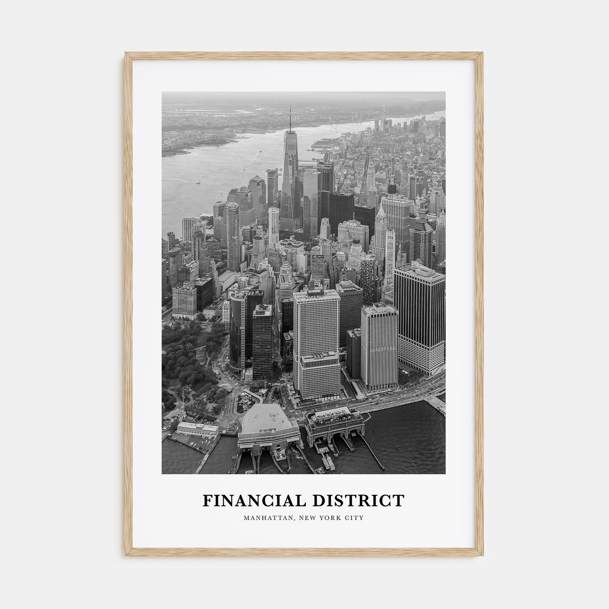 Financial District, New York City Portrait B&W Poster