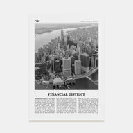 Financial District, New York City Travel B&W Poster