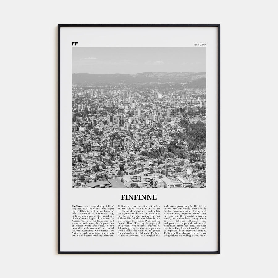 Finfinne Travel B&W Poster