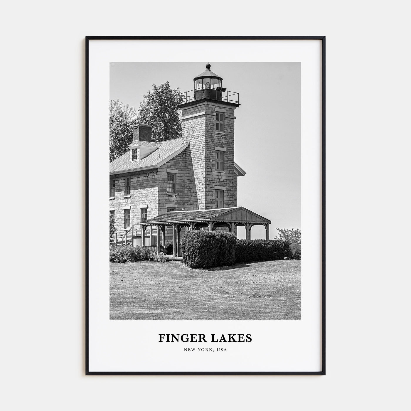 Finger Lakes Portrait B&W Poster