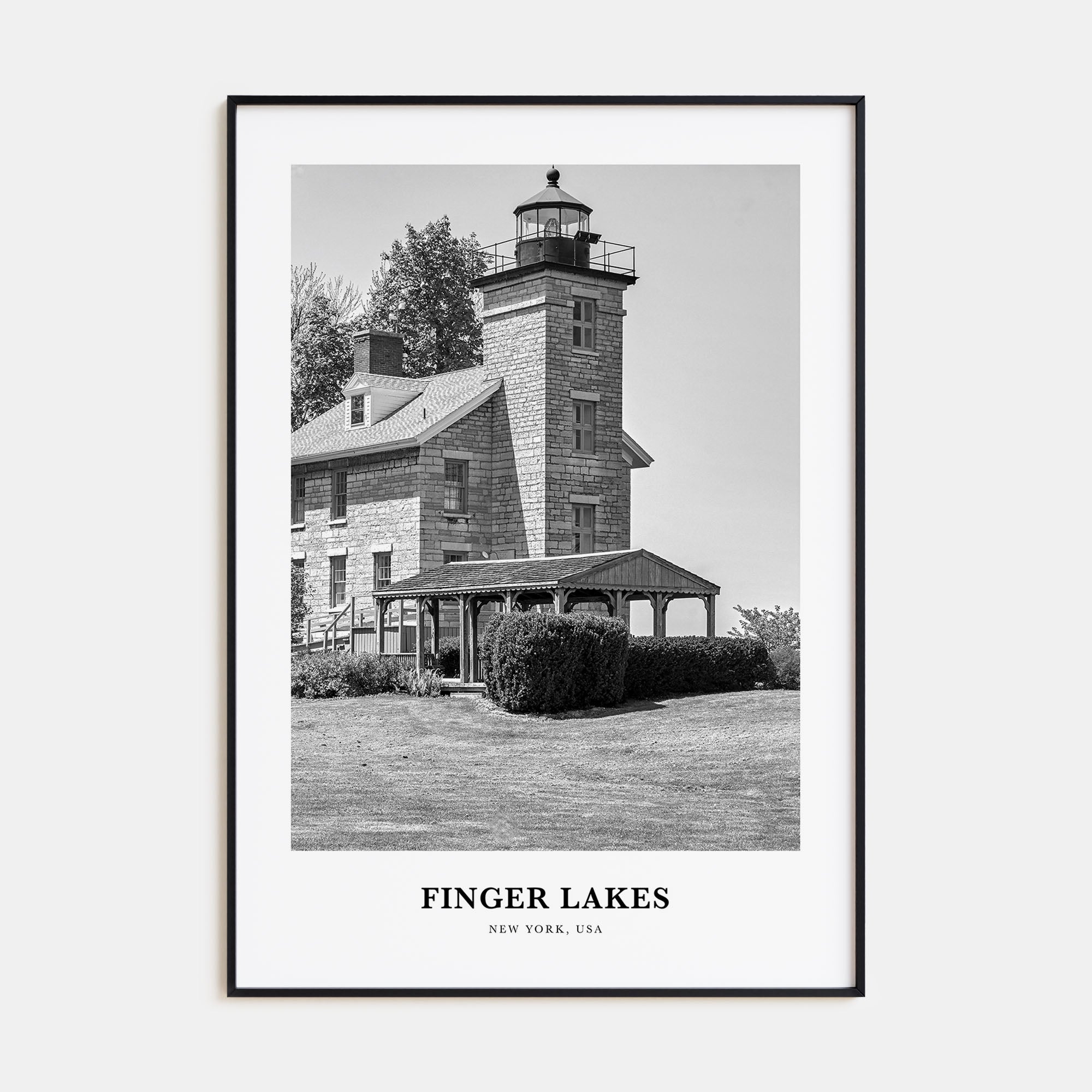 Finger Lakes Portrait B&W Poster