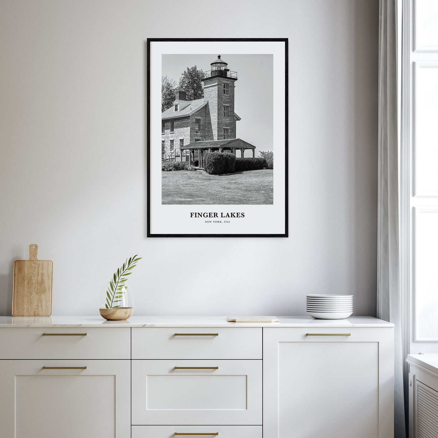 Finger Lakes Portrait B&W Poster