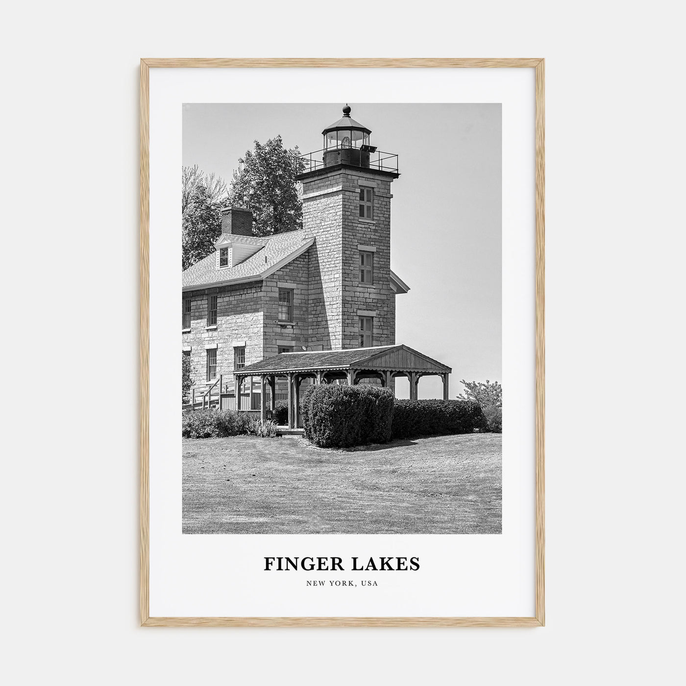 Finger Lakes Portrait B&W Poster
