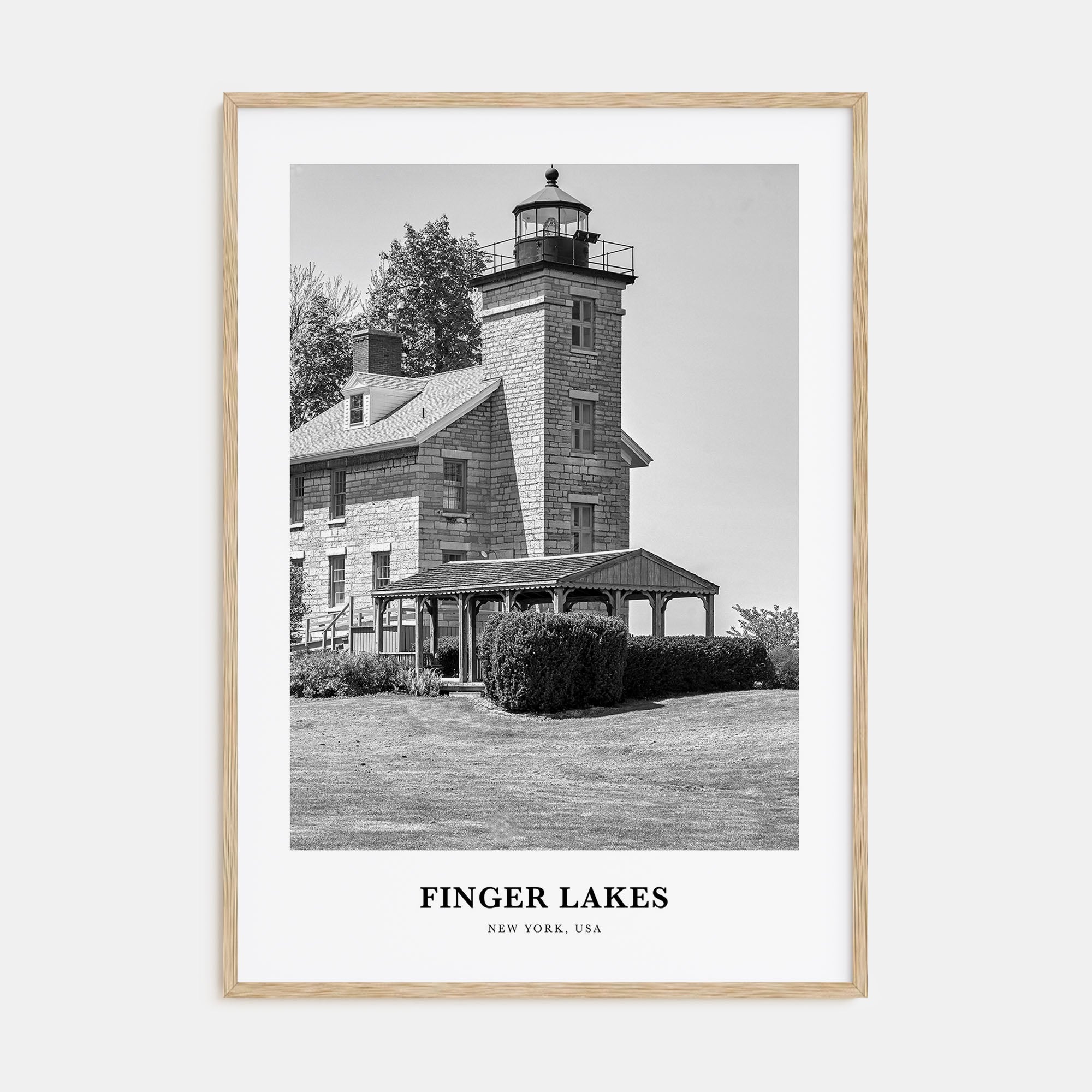 Finger Lakes Portrait B&W Poster