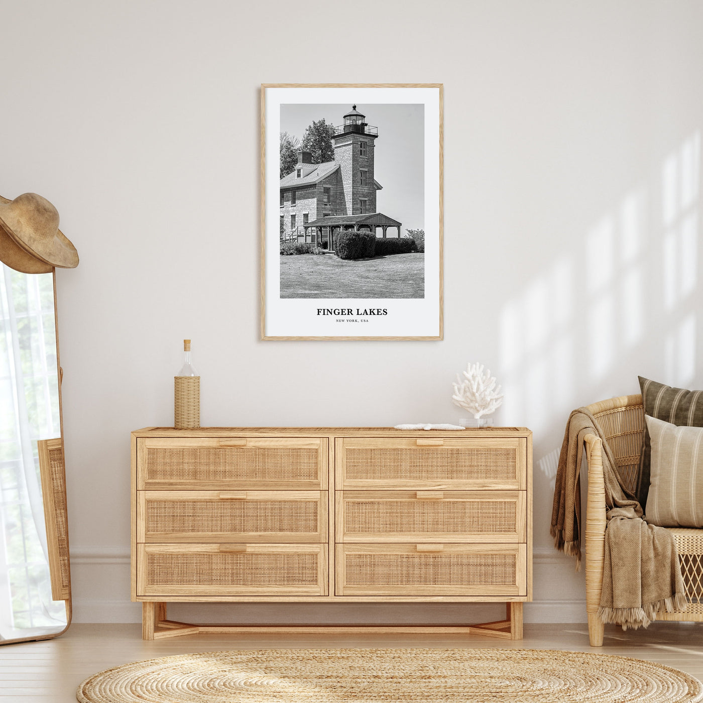 Finger Lakes Portrait B&W Poster