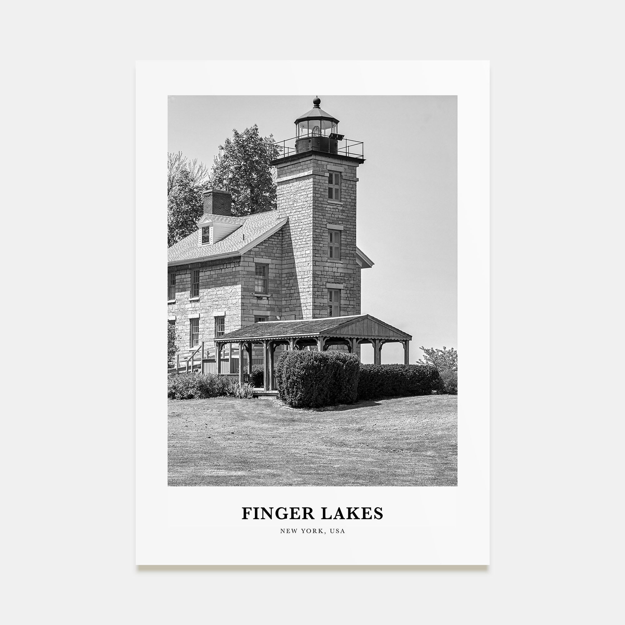 Finger Lakes Portrait B&W Poster