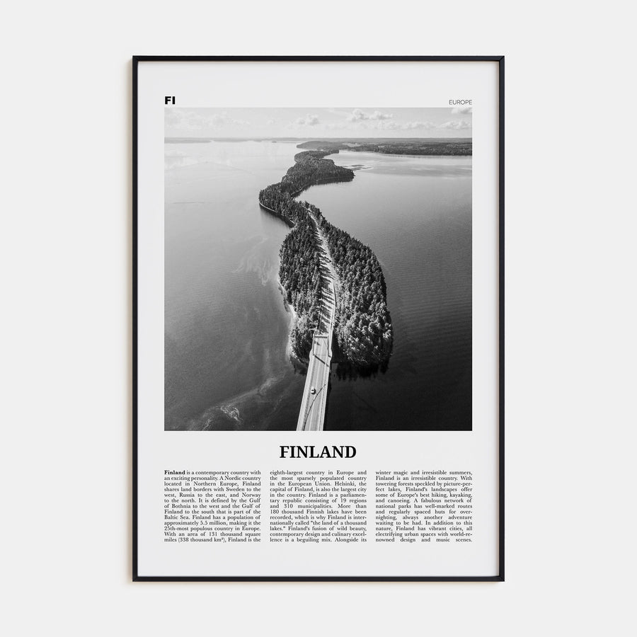 Finland Travel B&W Poster