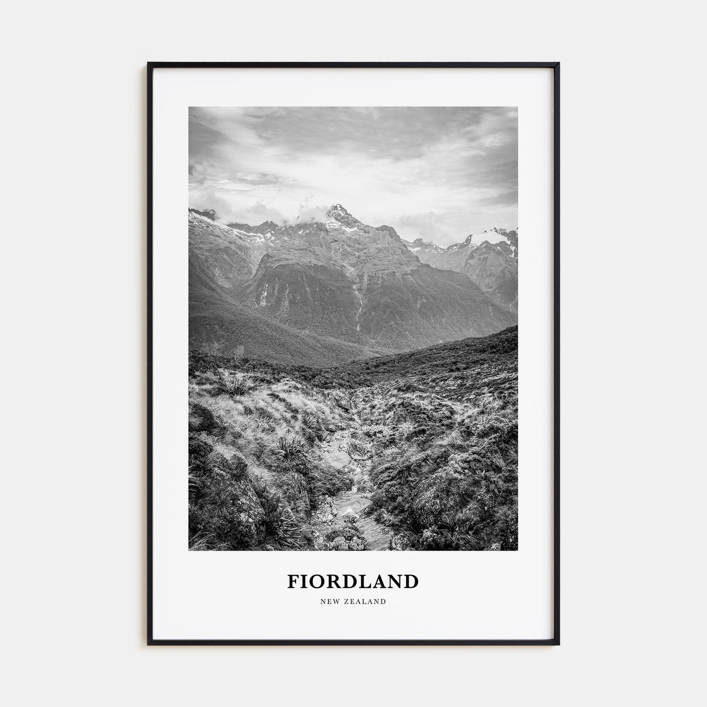 Fiordland National Park Portrait B&W Poster