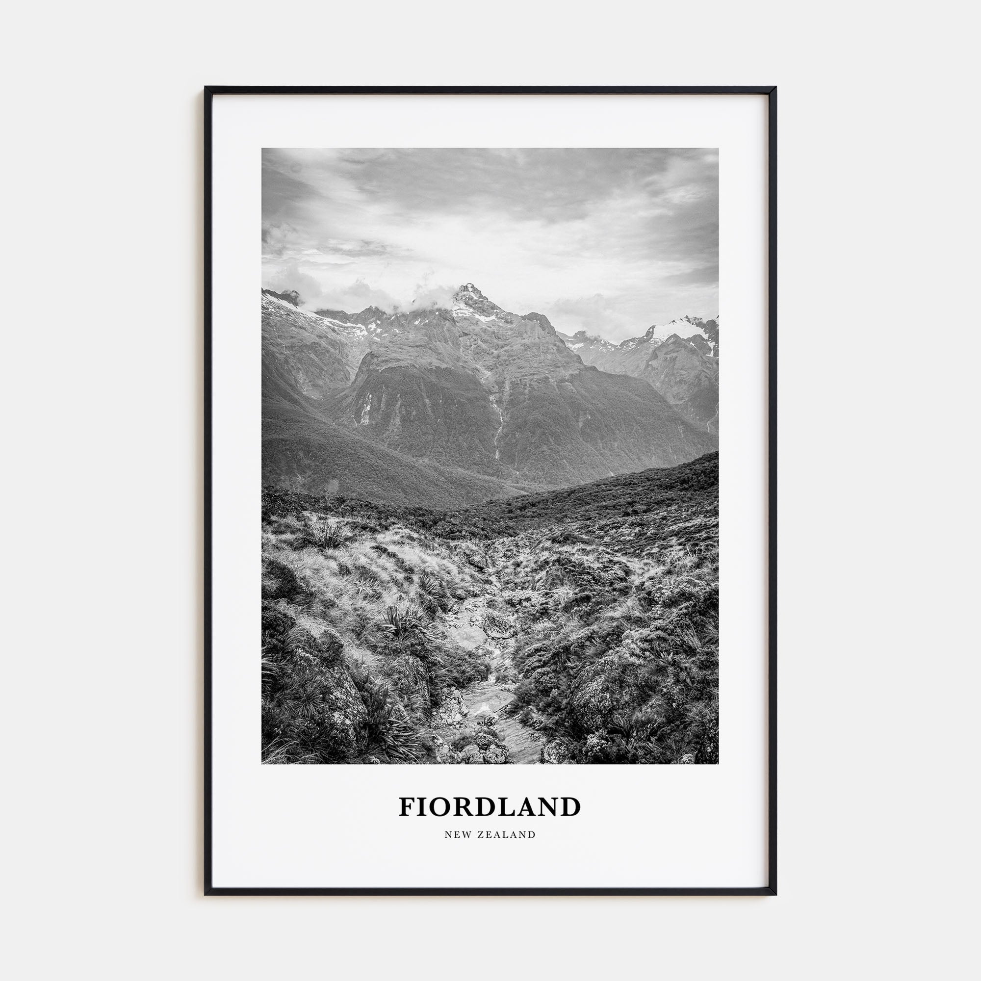 Fiordland National Park Portrait B&W Poster