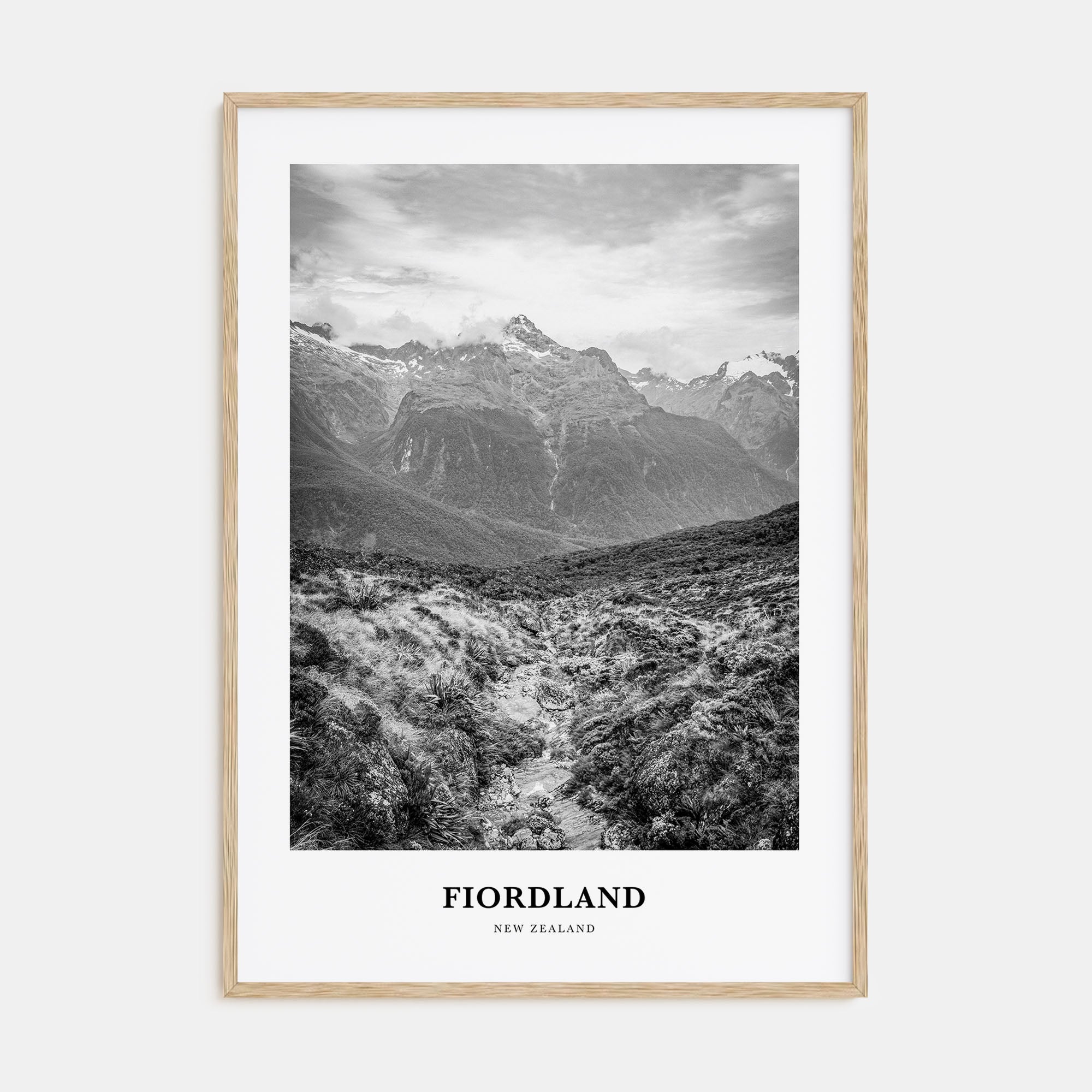 Fiordland National Park Portrait B&W Poster