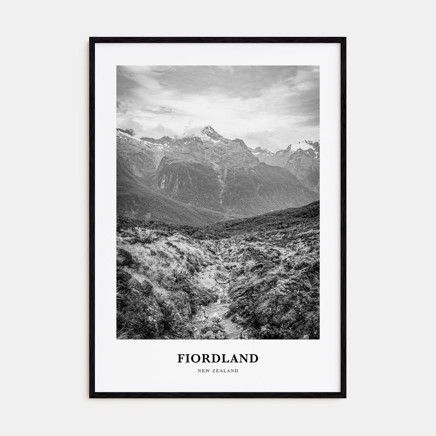 Fiordland National Park Portrait B&W Poster
