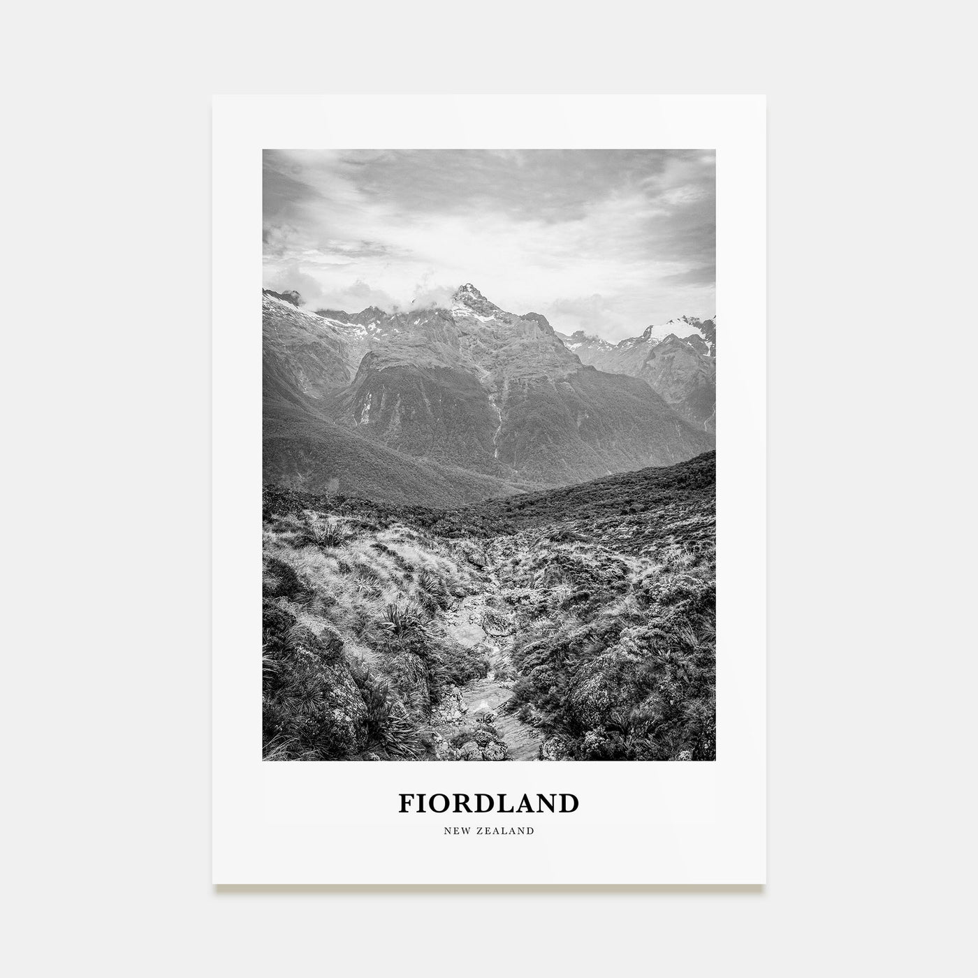 Fiordland National Park Portrait B&W Poster