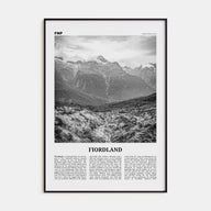 Fiordland National Park Travel B&W Poster