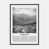 Fiordland National Park Travel B&W Poster