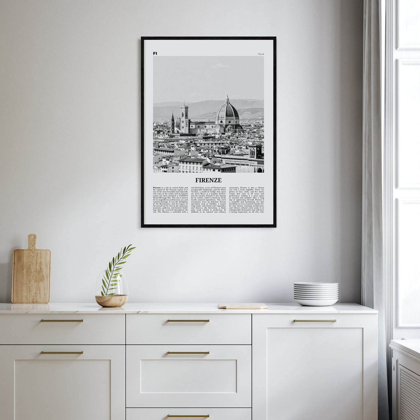 Firenze Travel B&W Poster