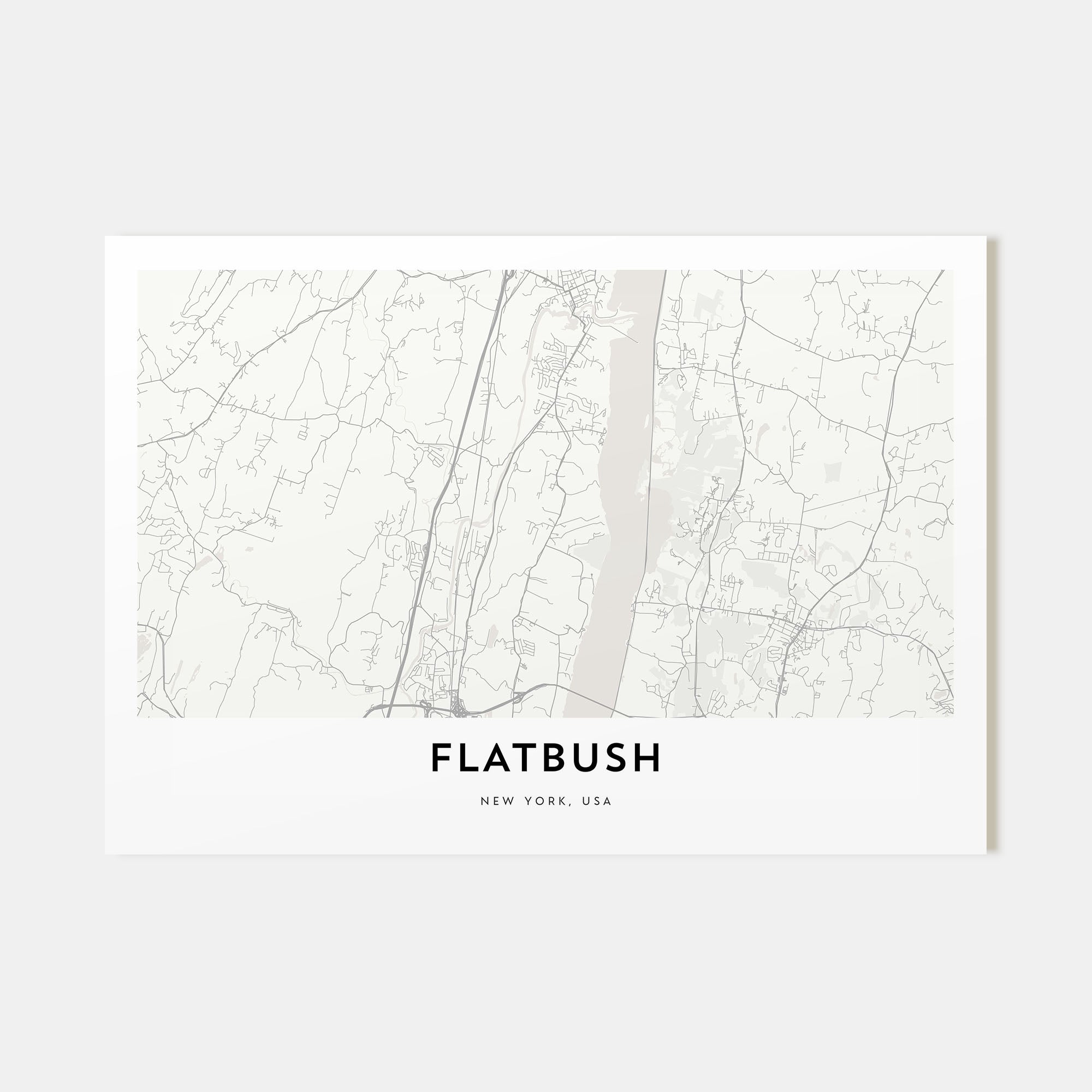 Flatbush Map Landscape Poster