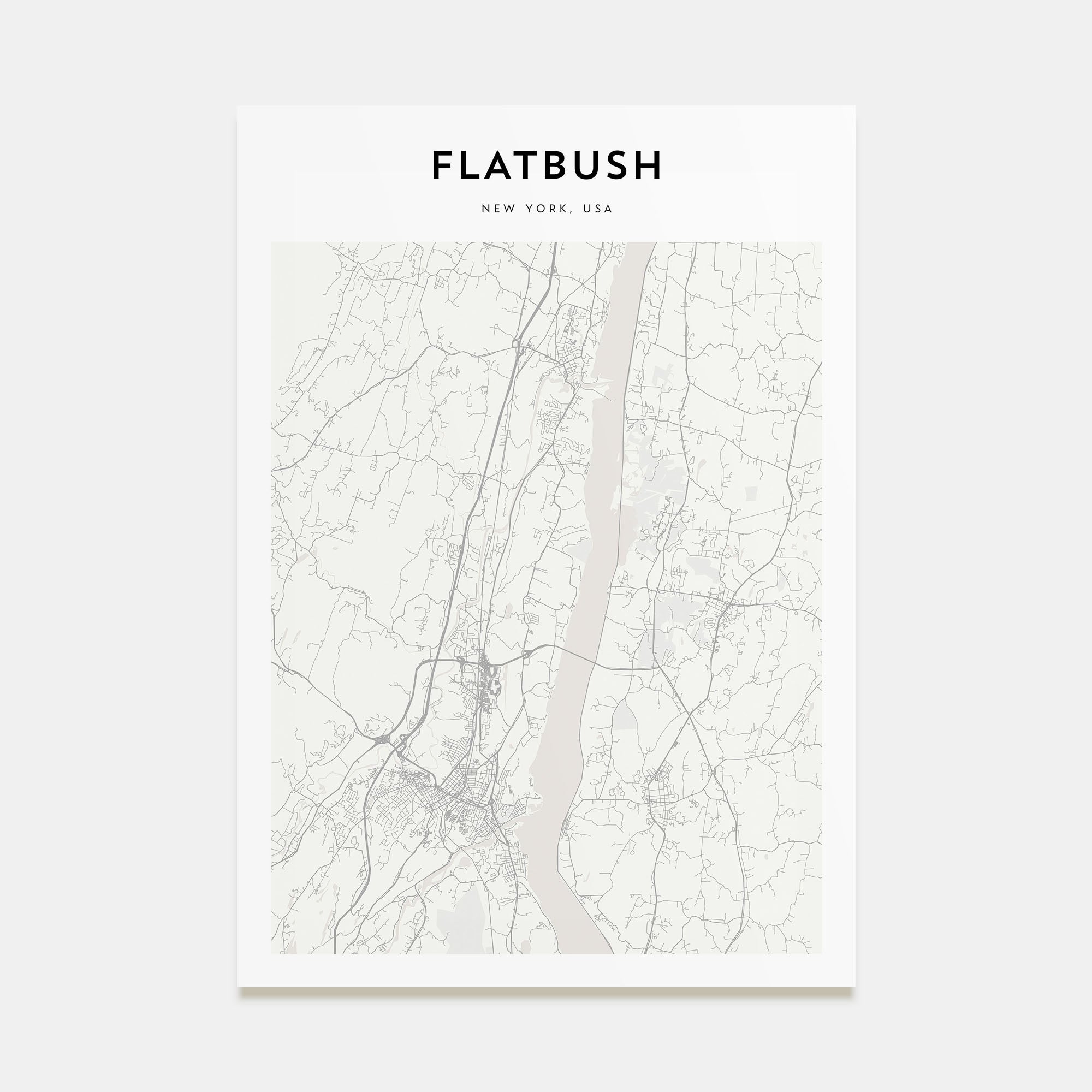 Flatbush Map Portrait Poster