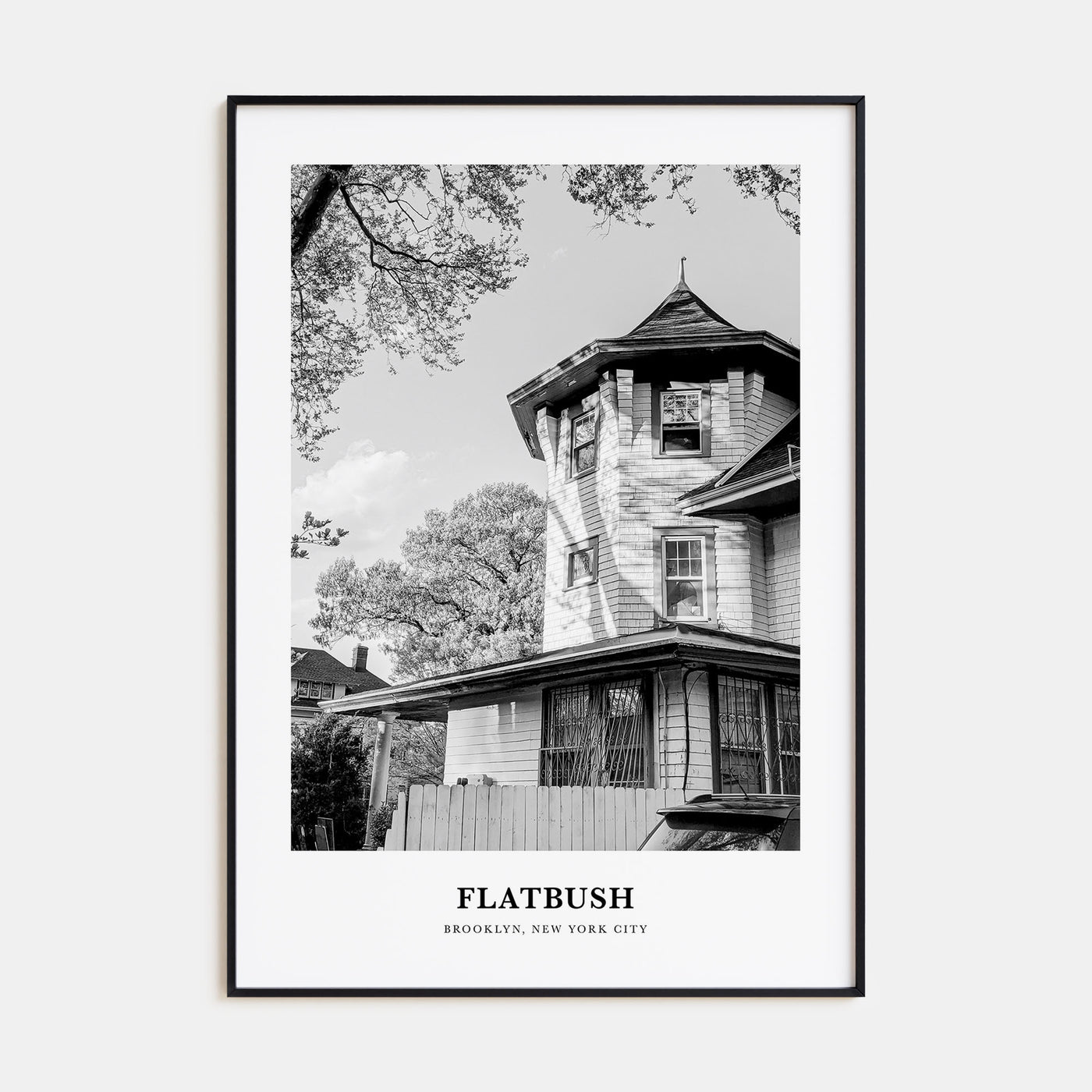 Flatbush Portrait B&W Poster