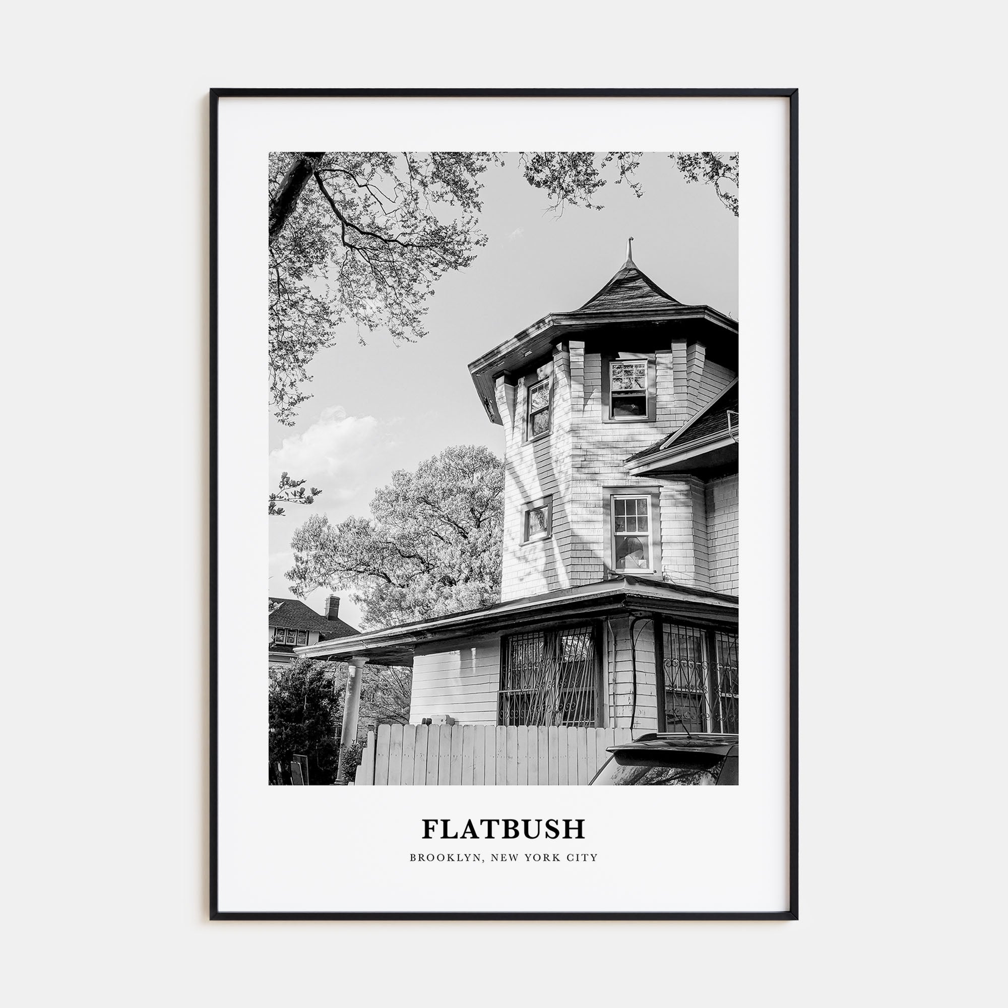 Flatbush Portrait B&W Poster
