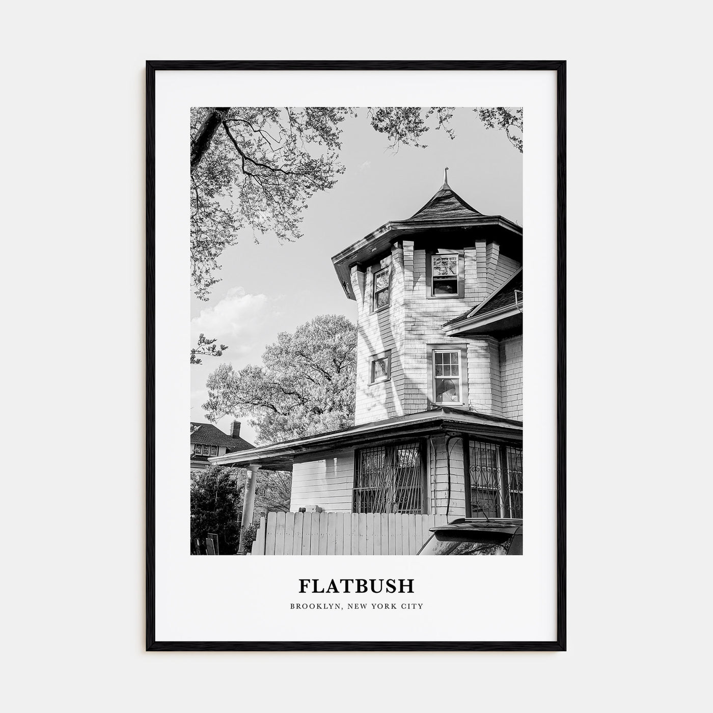 Flatbush Portrait B&W Poster