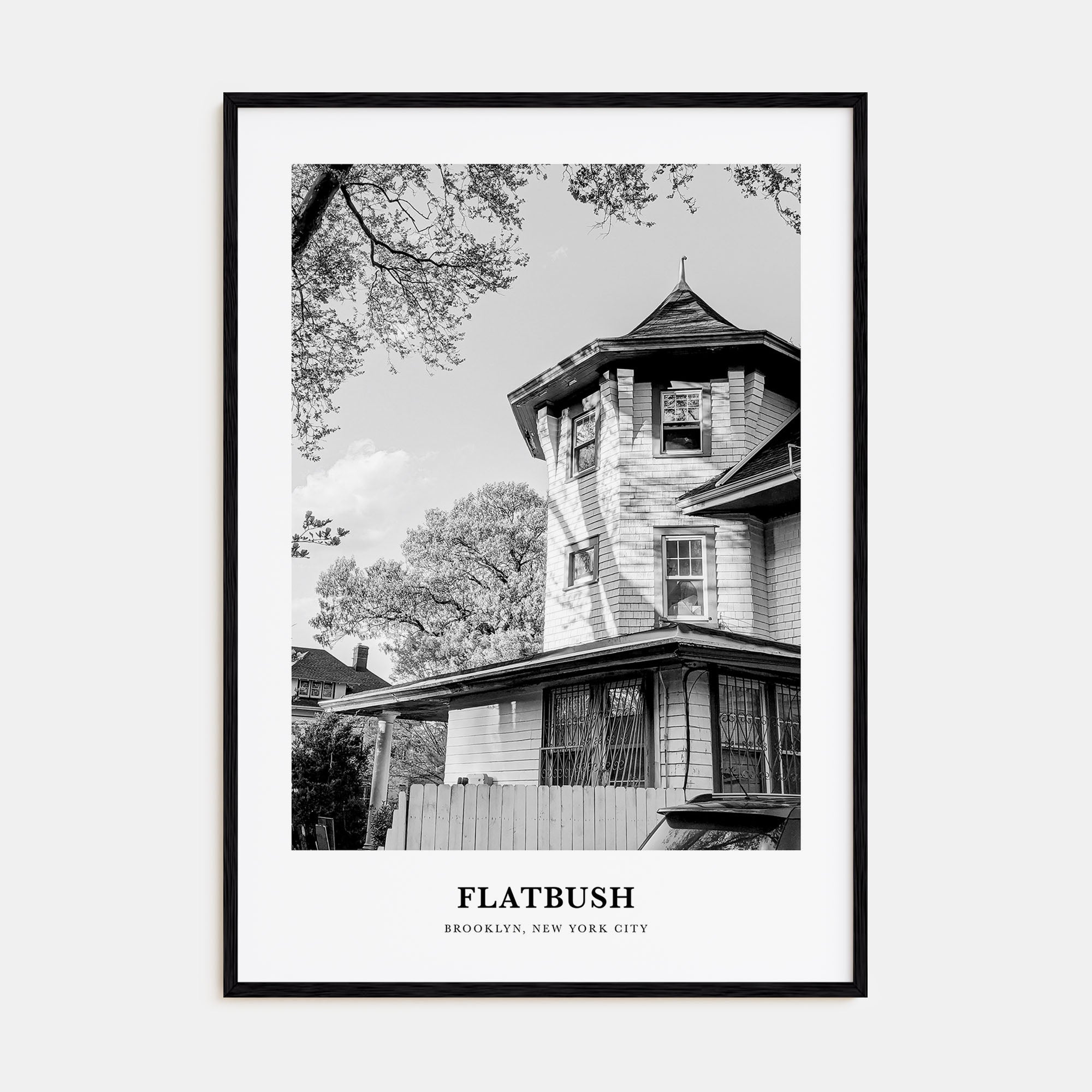 Flatbush Portrait B&W Poster