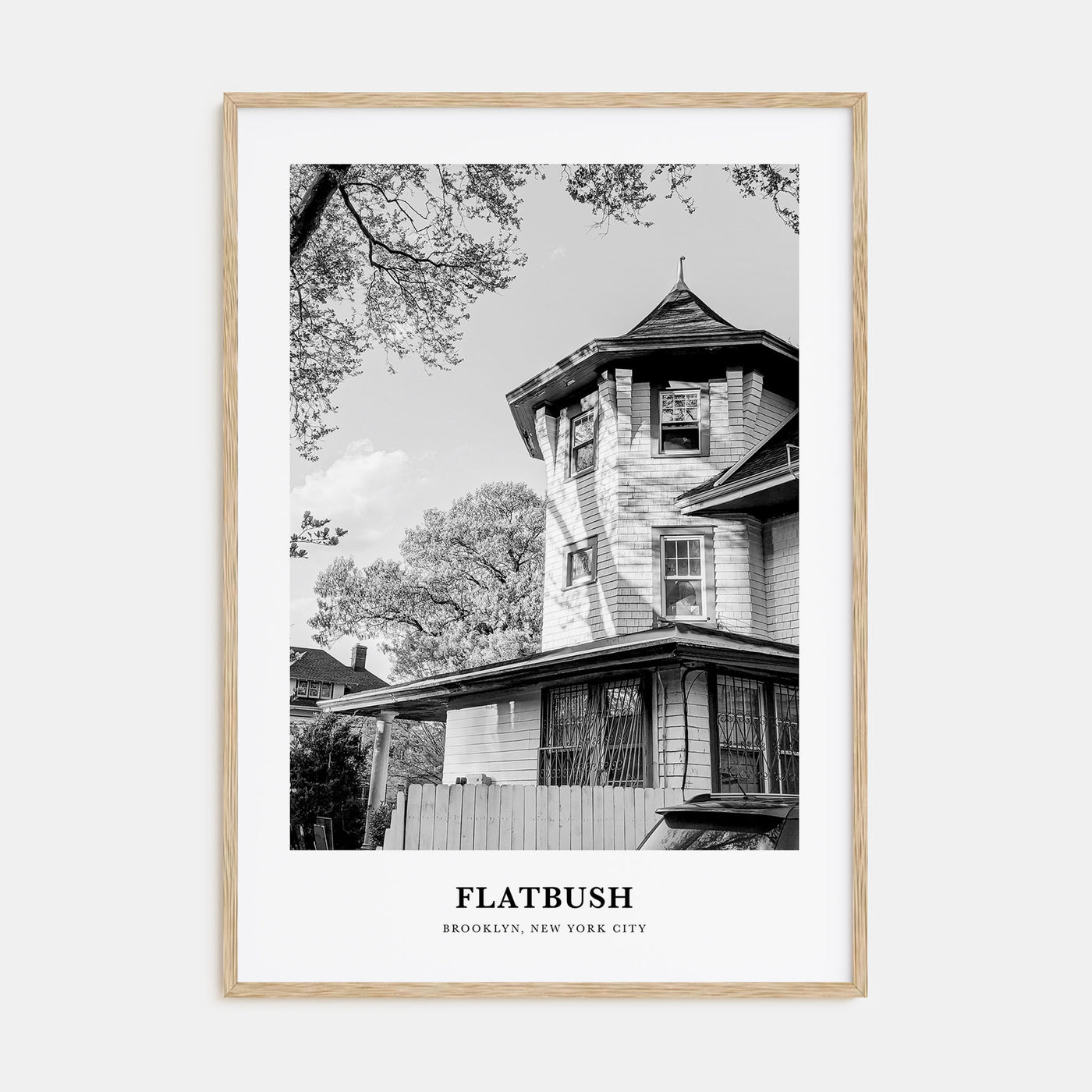 Flatbush Portrait B&W Poster