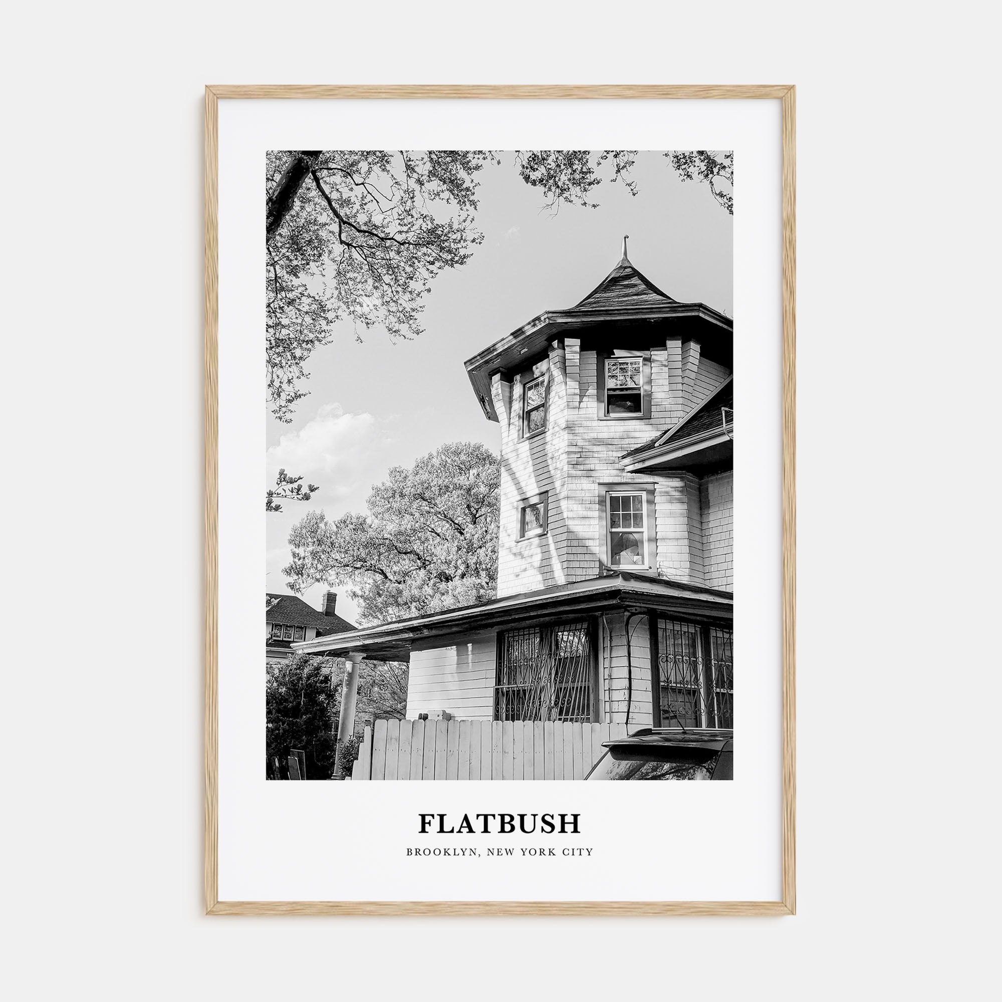 Flatbush Portrait B&W Poster