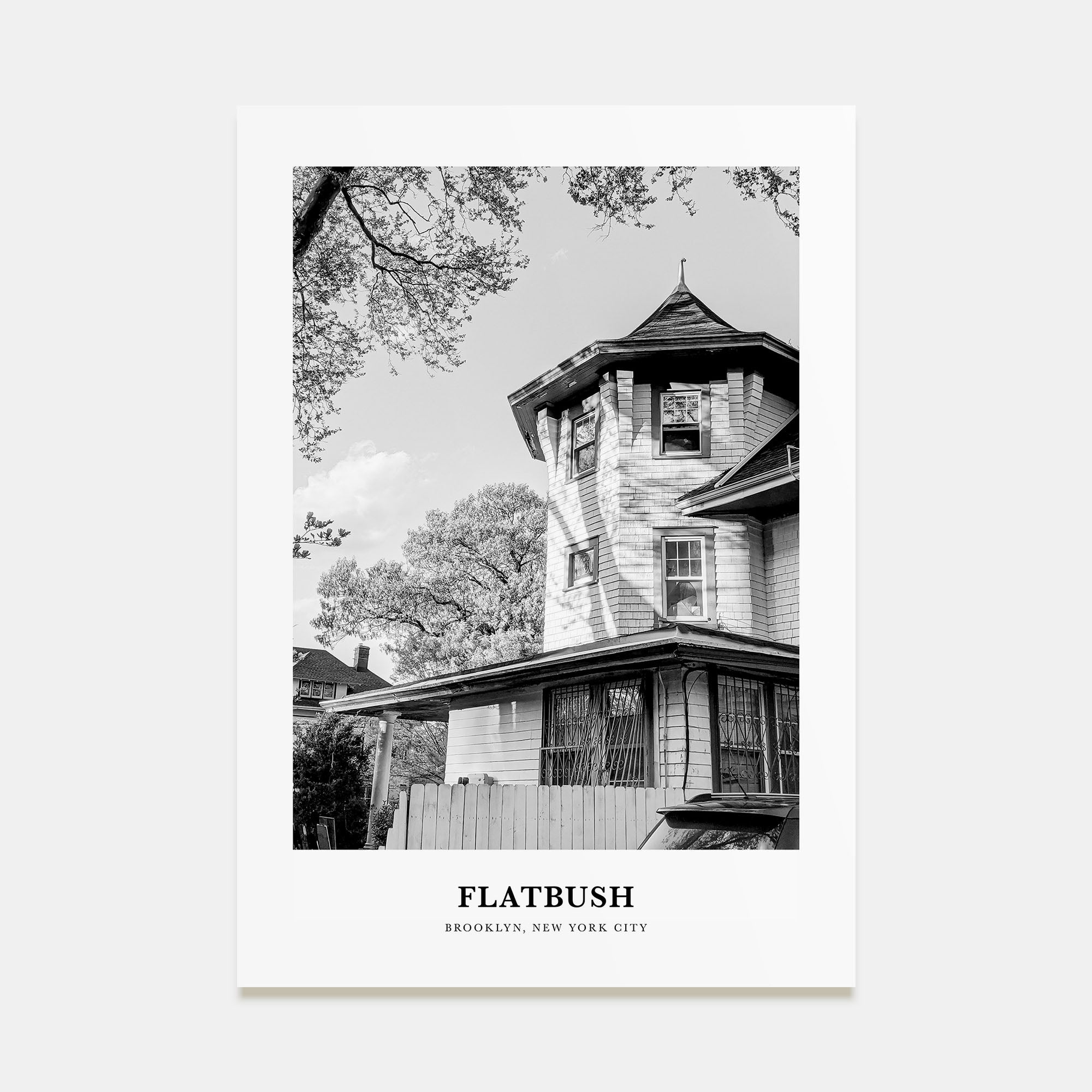 Flatbush Portrait B&W Poster