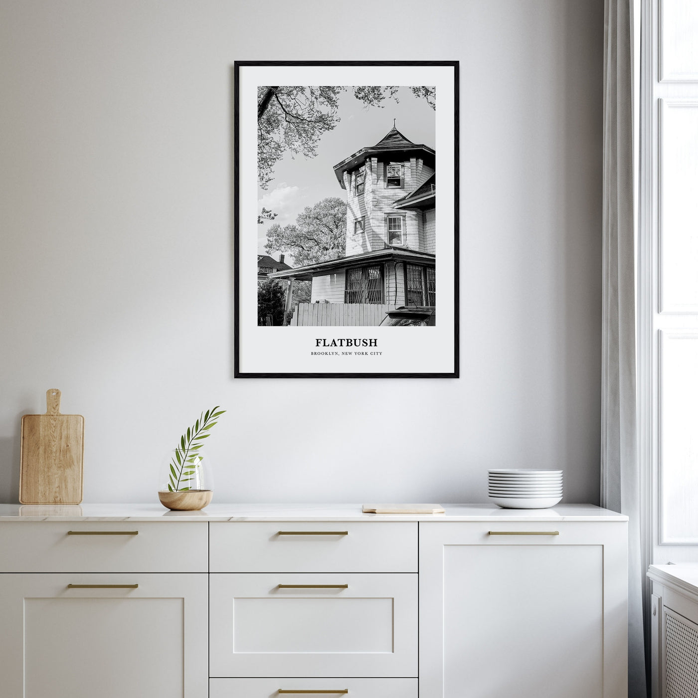 Flatbush Portrait B&W Poster
