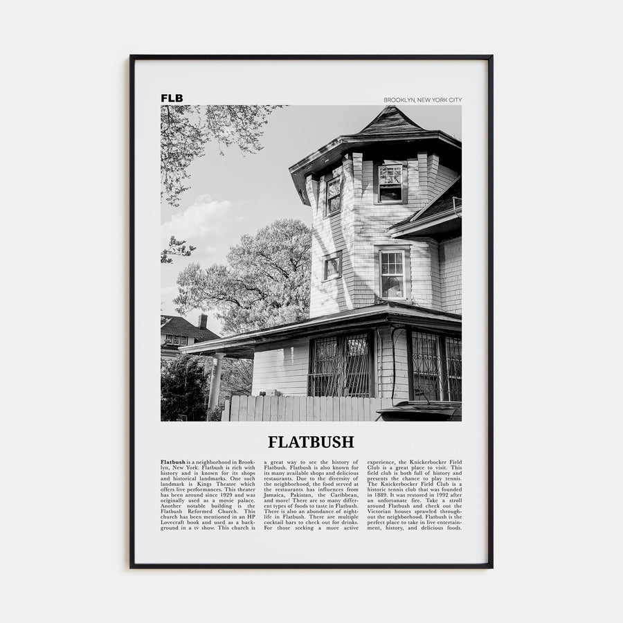 Flatbush Travel B&W Poster