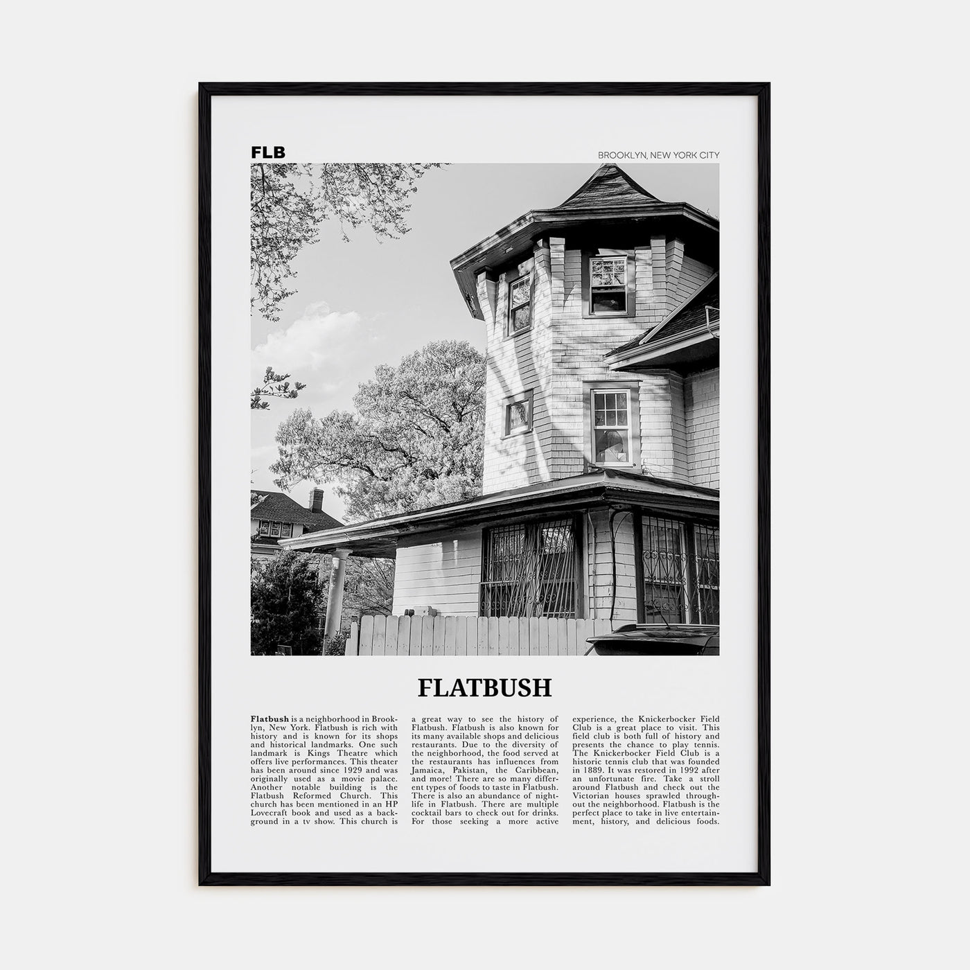 Flatbush Travel B&W Poster