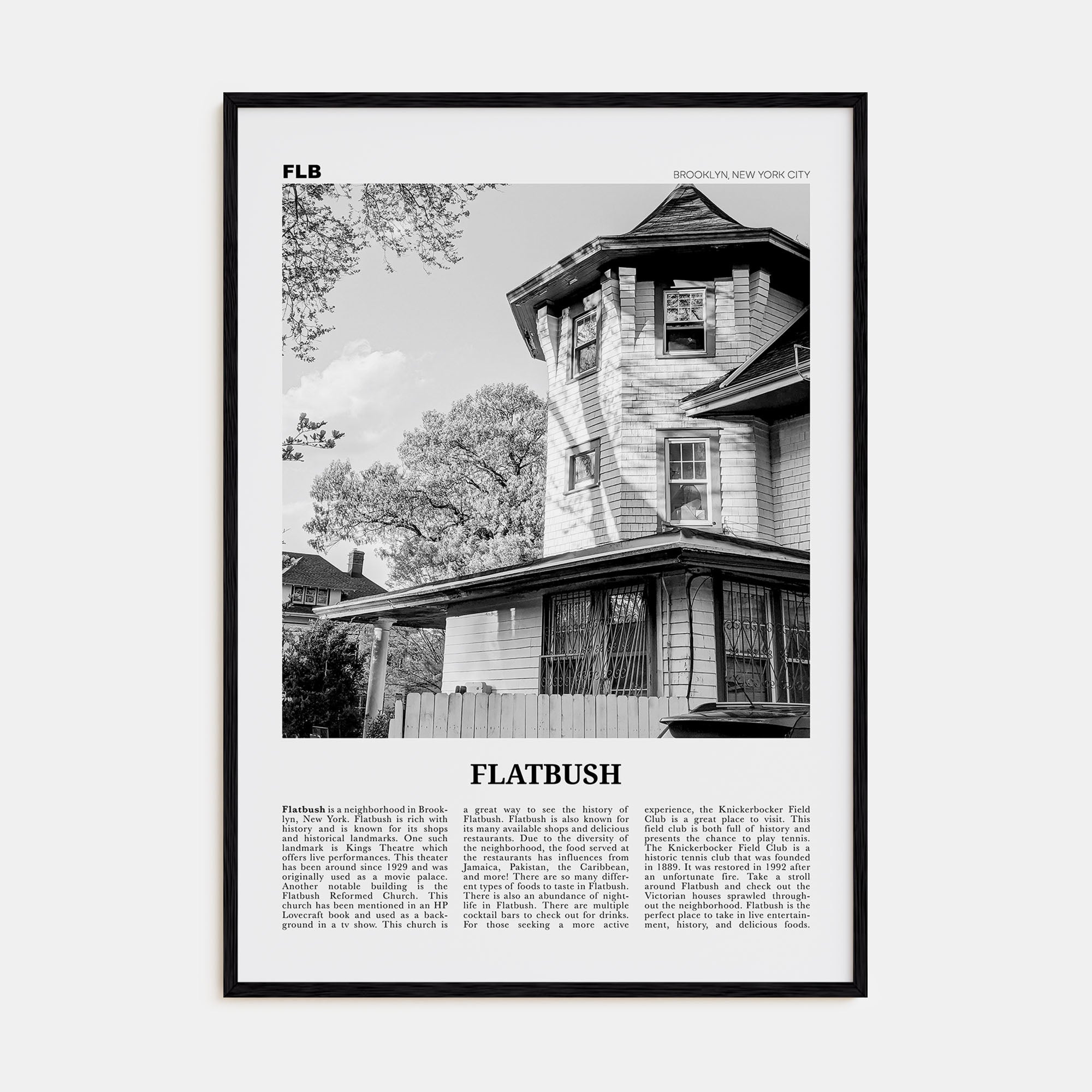Flatbush Travel B&W Poster