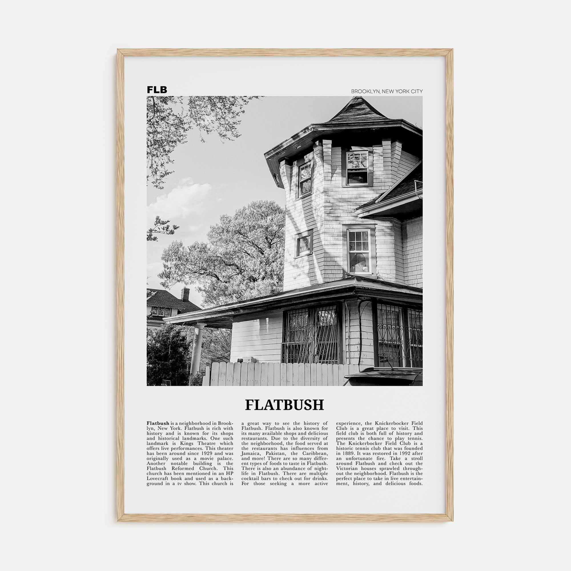 Flatbush Travel B&W Poster
