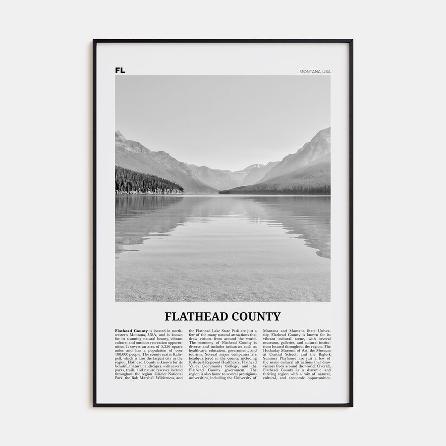 Flathead County Travel B&W Poster