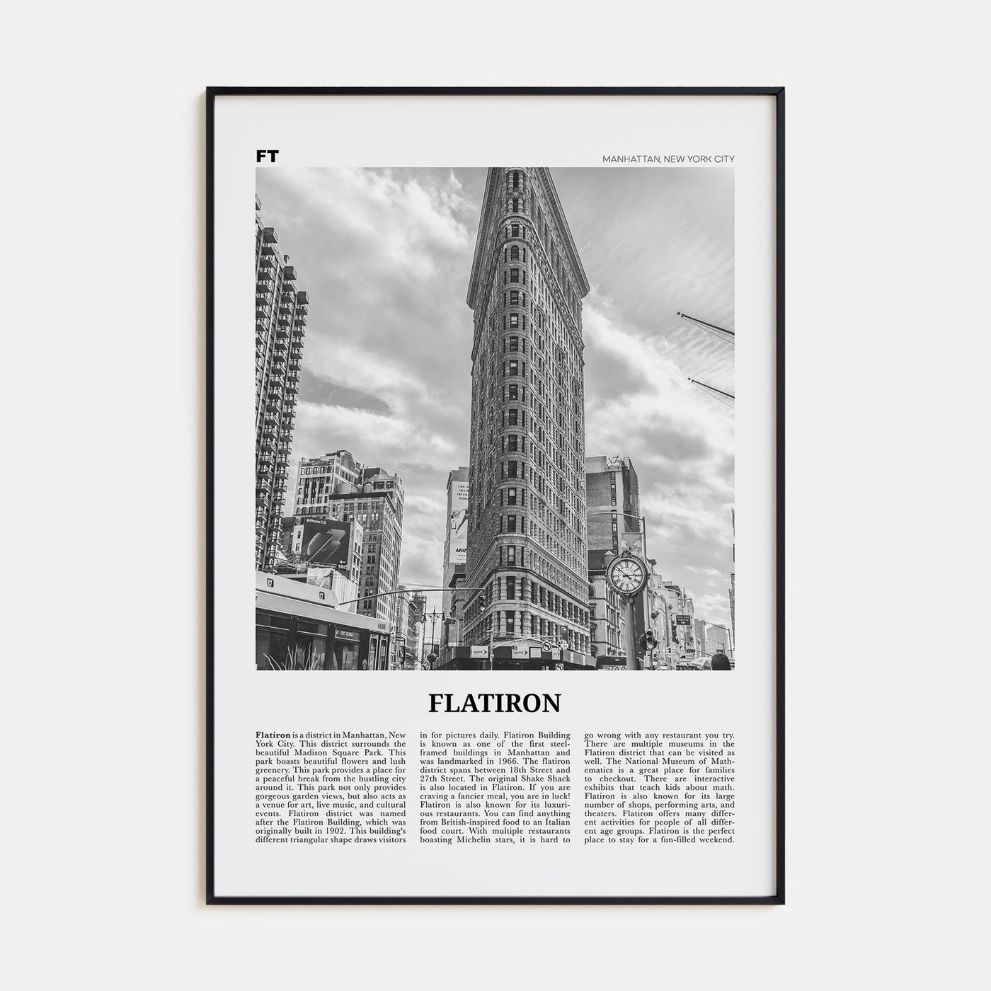 Flatiron Travel B&W Poster