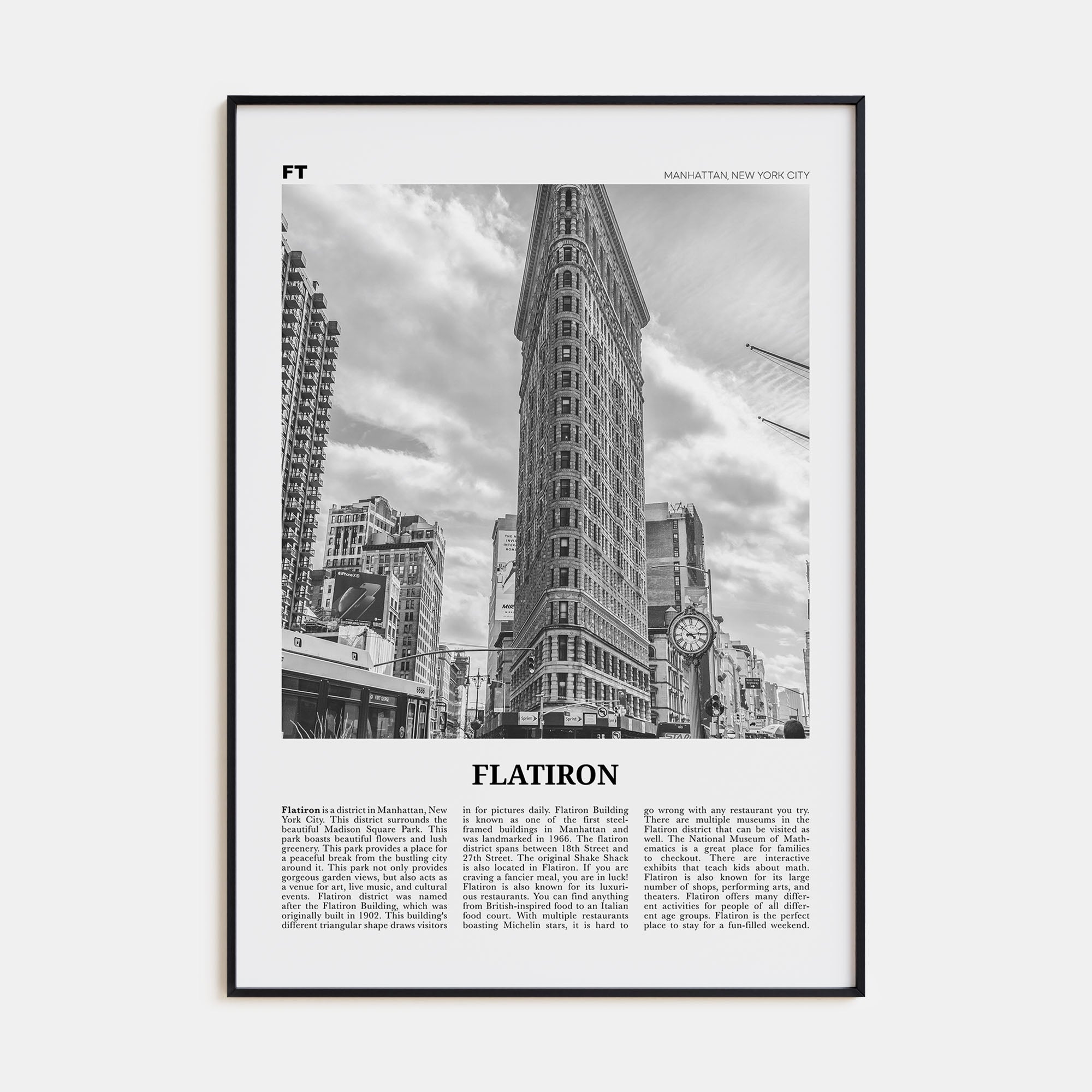 Flatiron Travel B&W Poster