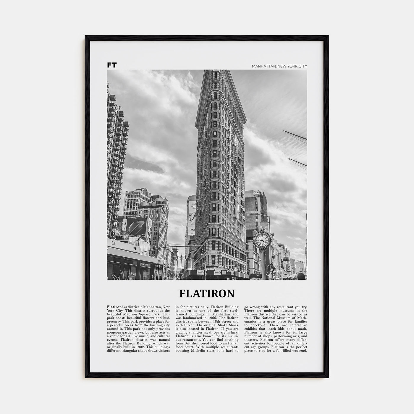 Flatiron Travel B&W Poster